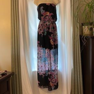 Express Black Maxi Dress with Light Lining, Size Medium